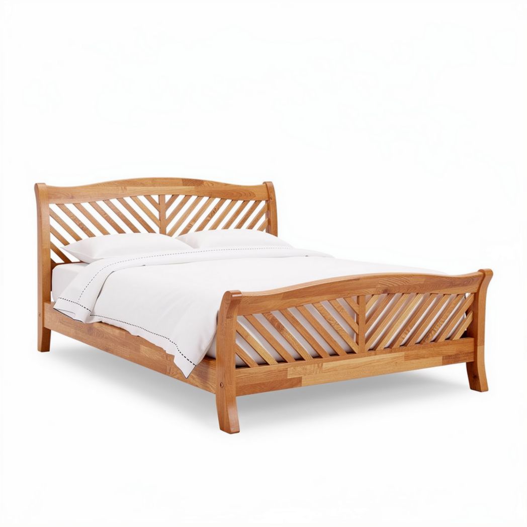 Houten bed met latten design 200 x 160 x 40 cm geschikt voor slaapkamers