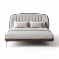 Bed in stof met houten frame afmetingen 200 x 160 x 100cm grijs
