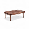 Salontafel van walnoot met houten gewafelde bovenkant 120 x 60 x 40cm