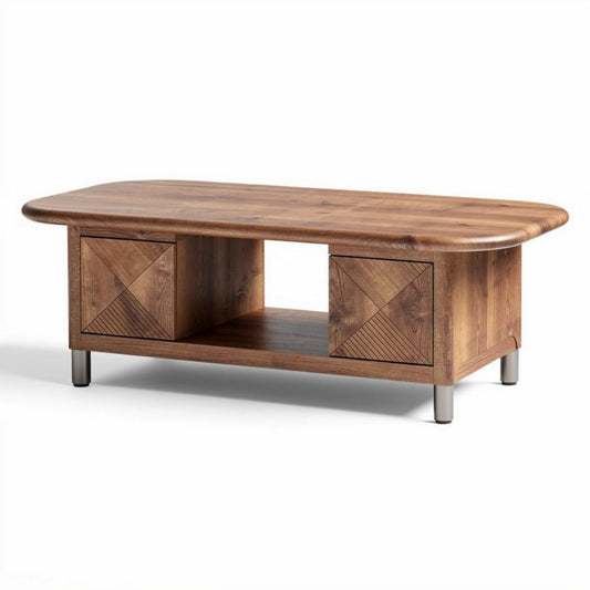 Salontafel van hout met opbergruimte en afmetingen 120 x 60 x 45cm