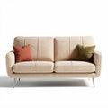 Tweed banketbank met kussens in beige en groene tinten 180 x 85 x 85cm